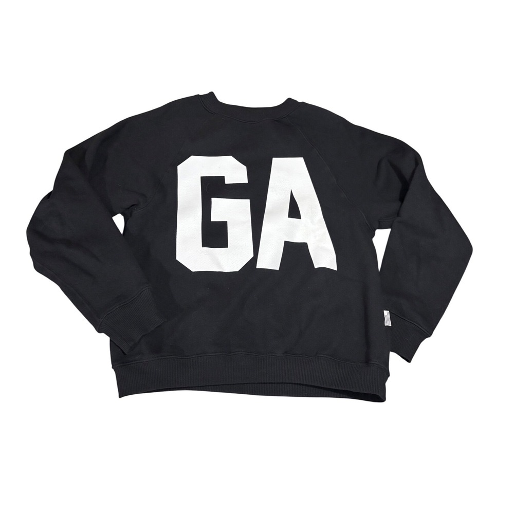 GOOD AMERICAN Black GA 01 Graphic Sweatshirt Made in USA Size S (1)